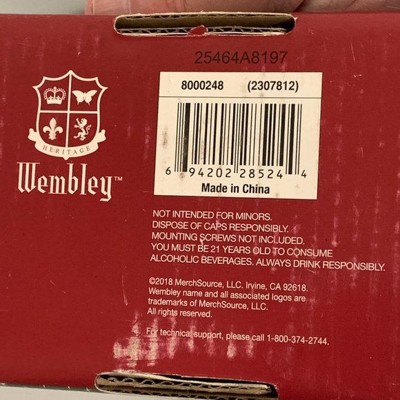 Wembley Wall Mounted Bottle Opener Football Theme Wood and Metal 12"x4"x3" - Picture 8 of 10